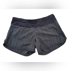 Lululemon Run Speed Shorts - Black with White Pinstripe